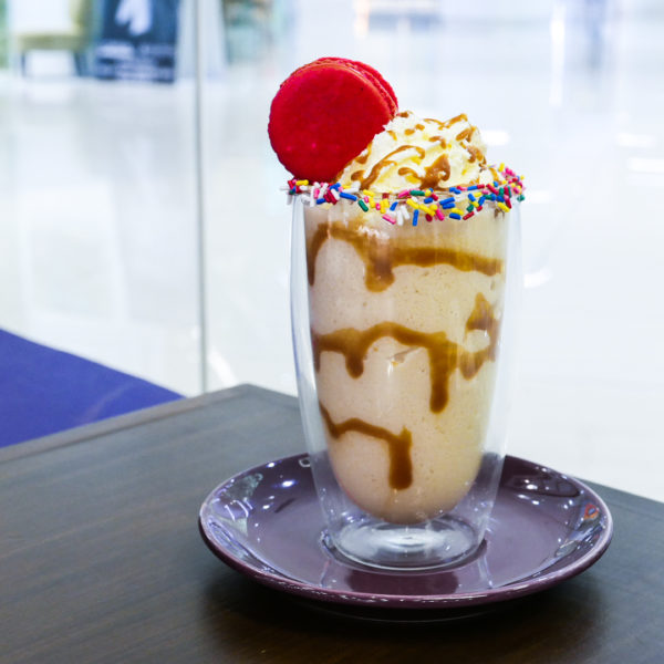 Salted Caramel Macaron Milkshake â Olivia & Co.