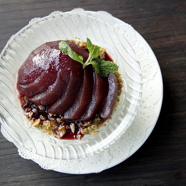 Malbec Poached Pear Panna Cotta