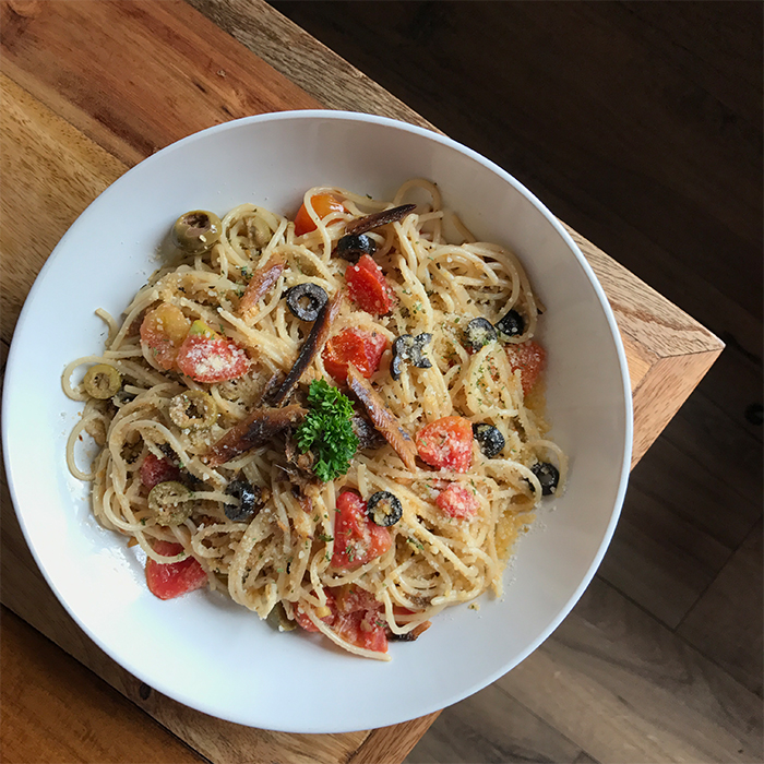 Spaghetti with Dried Tuyo in Olive Oil