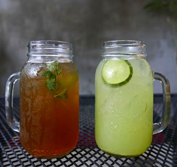 Peach Tea and Cucumber Lemonade