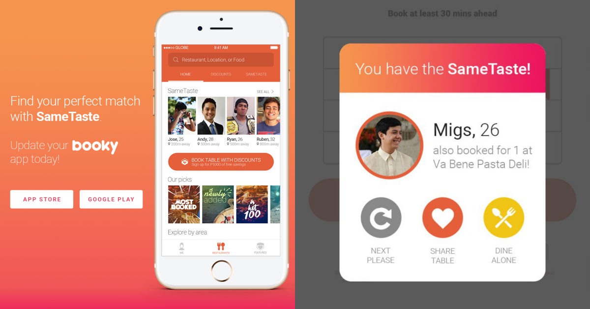 Booky launches “Tinder for Foodies” with its latest update!
