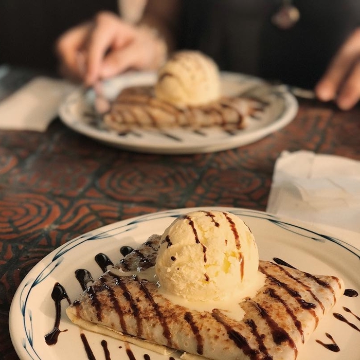 Cafe Breton Crepe with Ice Cream
