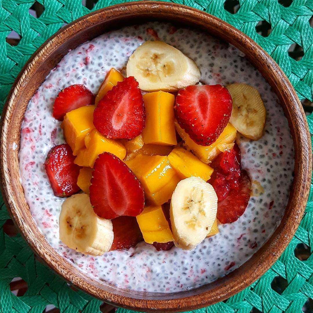 Pink Coconut and Chia Pudding