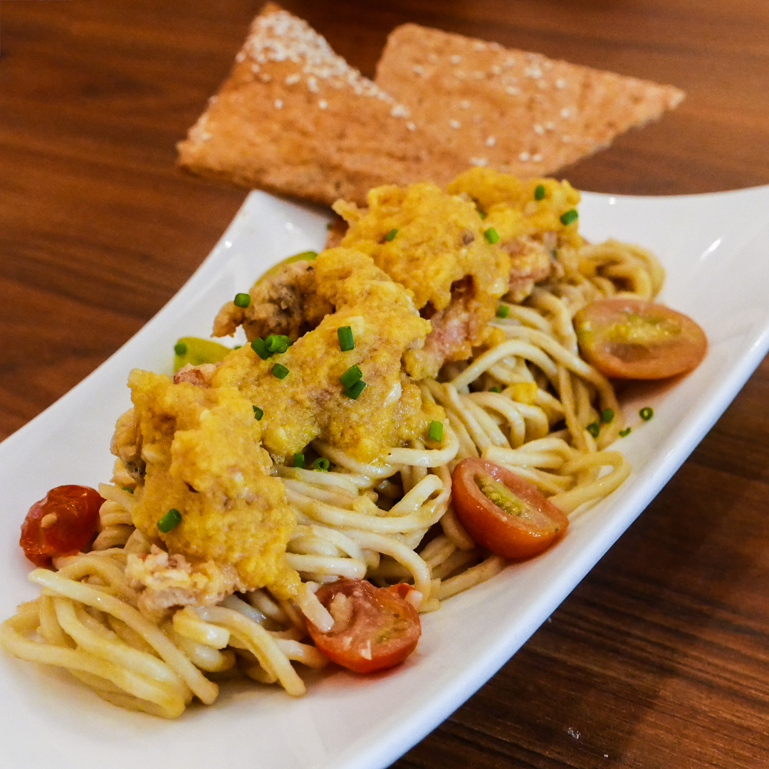 Salted Egg Shrimp Pasta