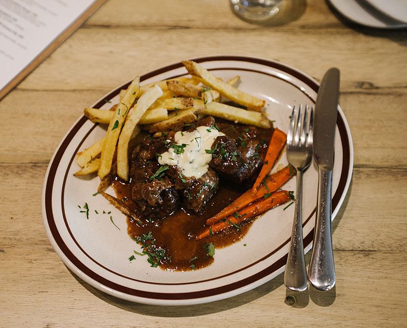 Beer Braised Beef Belly in Cerveza Negra Gravy