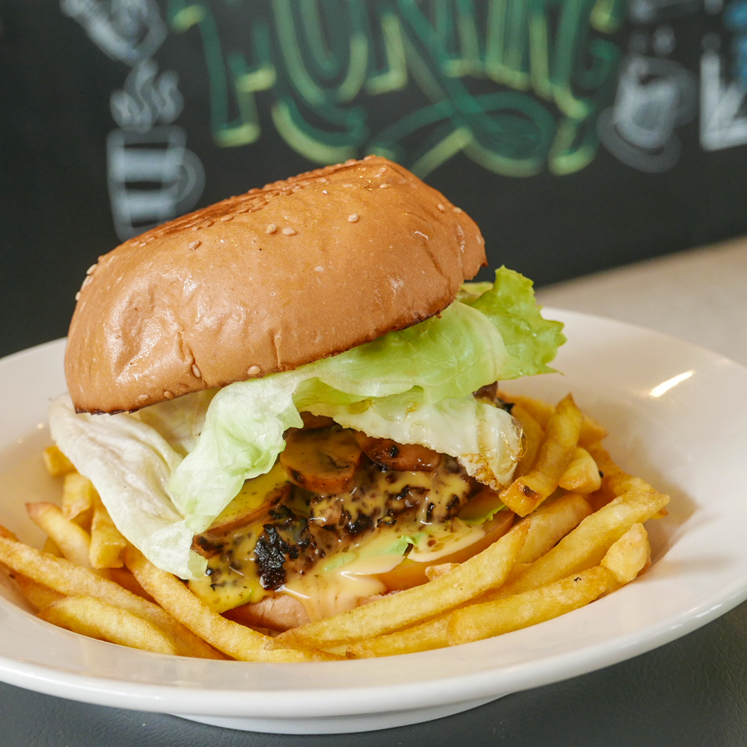 Cheesy Beef Mushroom Burger