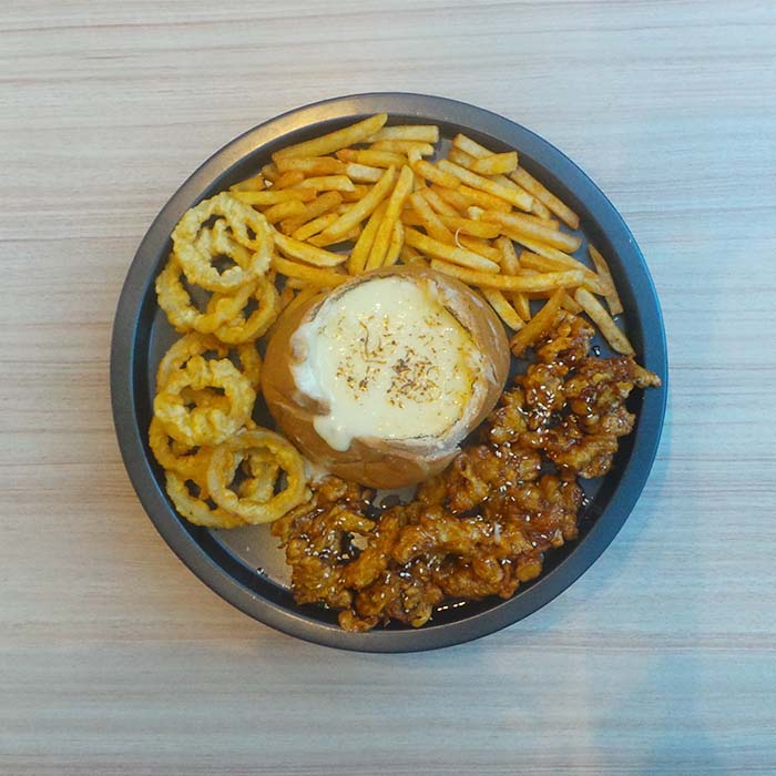 Kko Kko â UP Town Center Chicken Teriyaki with Onion Rings and Fries