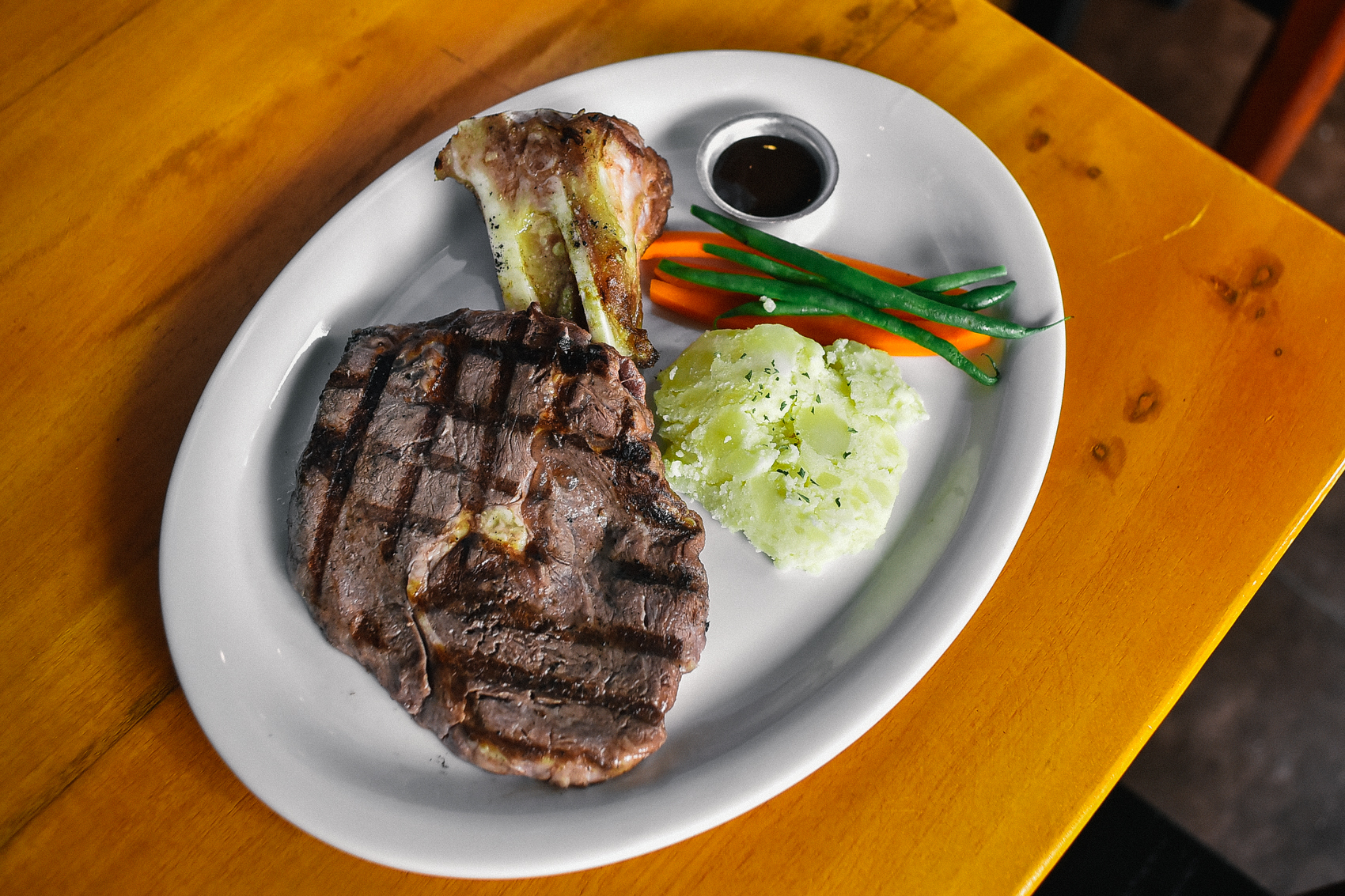 Angus Rib Eye Steak and Marrow