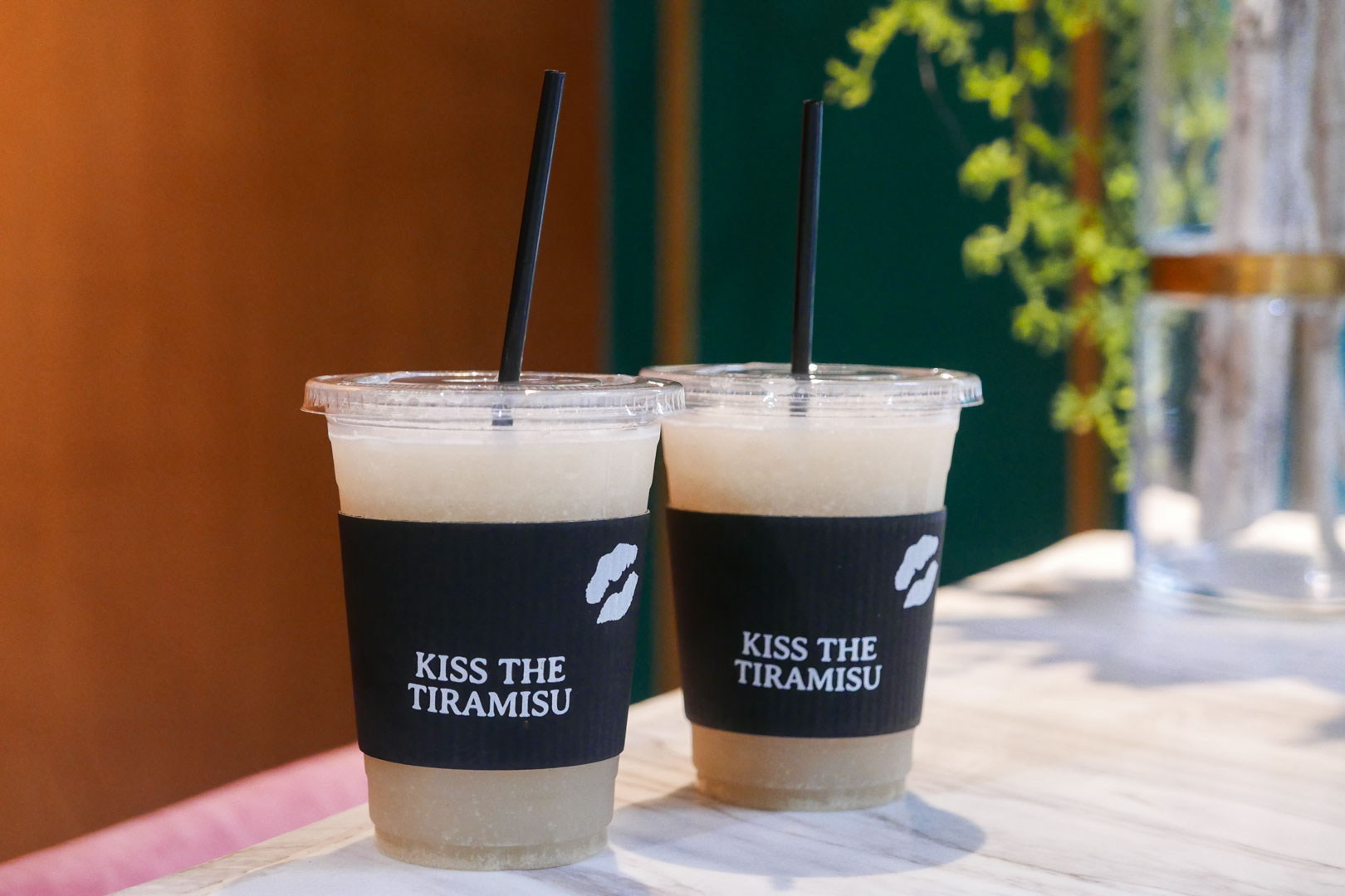 Two cups of the korean nutty beverage, Sikhye