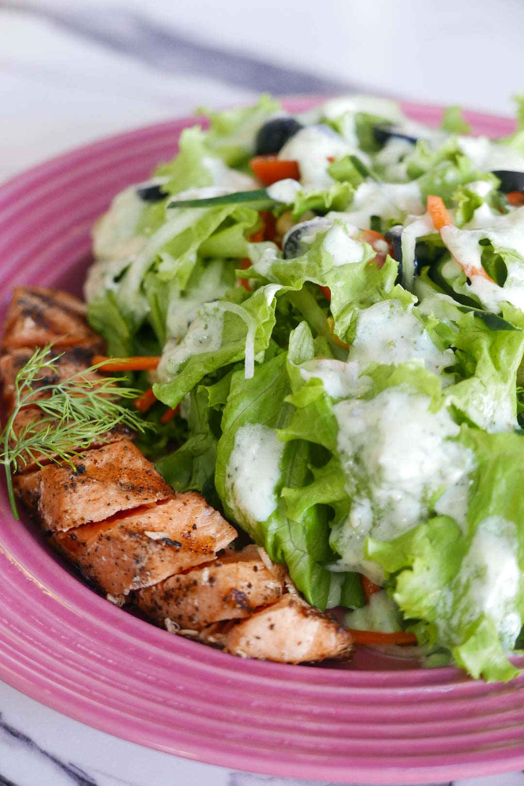 Mediterranean Grilled Salmon Salad