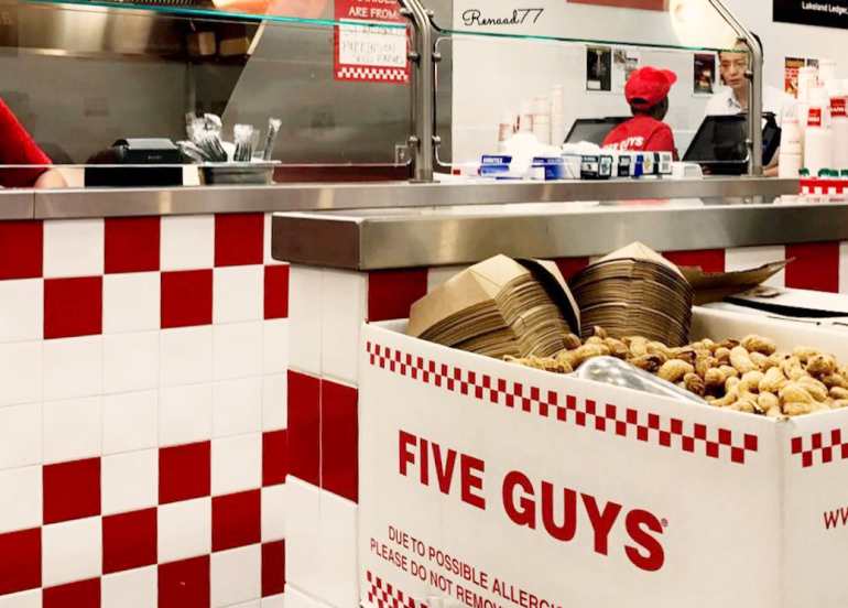 fries, five guys, burger, burgers, international franchise