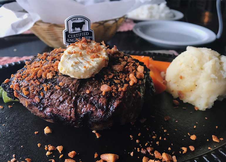 Steak and Potatoes from Wooden Horse Steakhouse