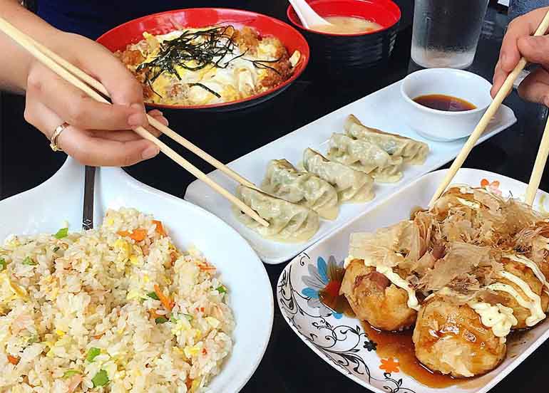 Takoyaki, Gyoza, and Fried Rice from Hana