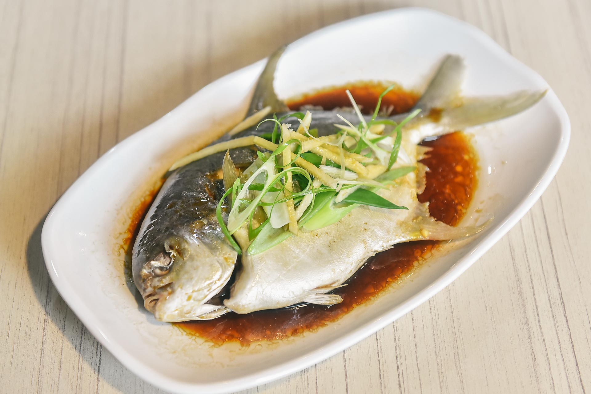 Pompano Steamed in Soy Sauce