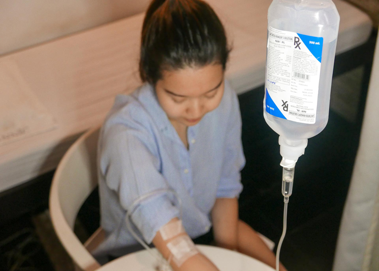 Client tries Europeanne Aesthetics' Glutathione Drip IV Treatment