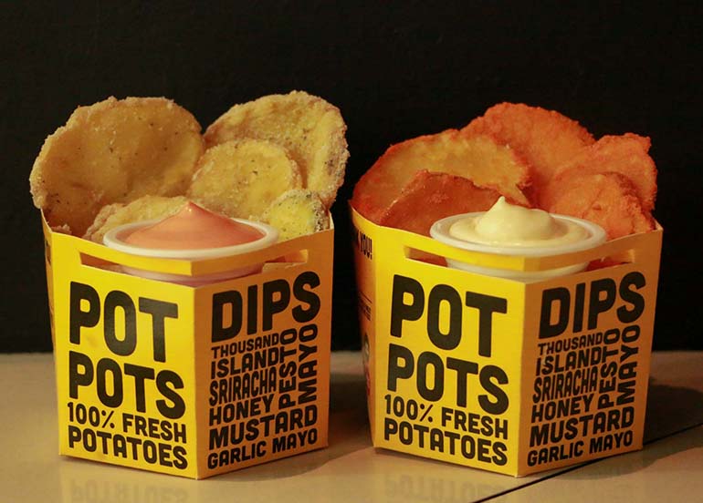 Giant Potpots with Dip from Potato Giant