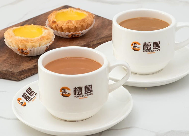 Egg Tart and Milk Tea from Honolulu HK Cafe