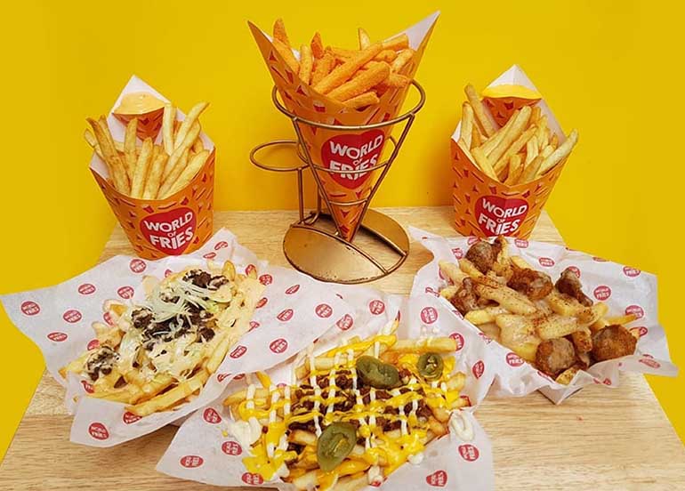 Loaded Fries, Flavored Fries, and Standard Cut Fries from World of Fries