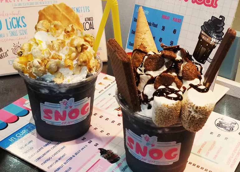Activated Charcoal Milkshakes from Snog