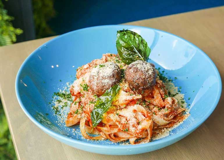 Cheesy Meatball Linguine from BOA Kitchen + Socials