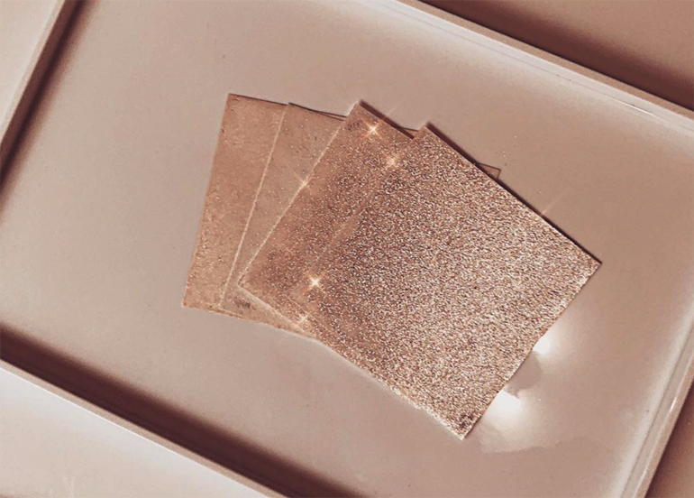Makeup Sheets with Glittery Powder