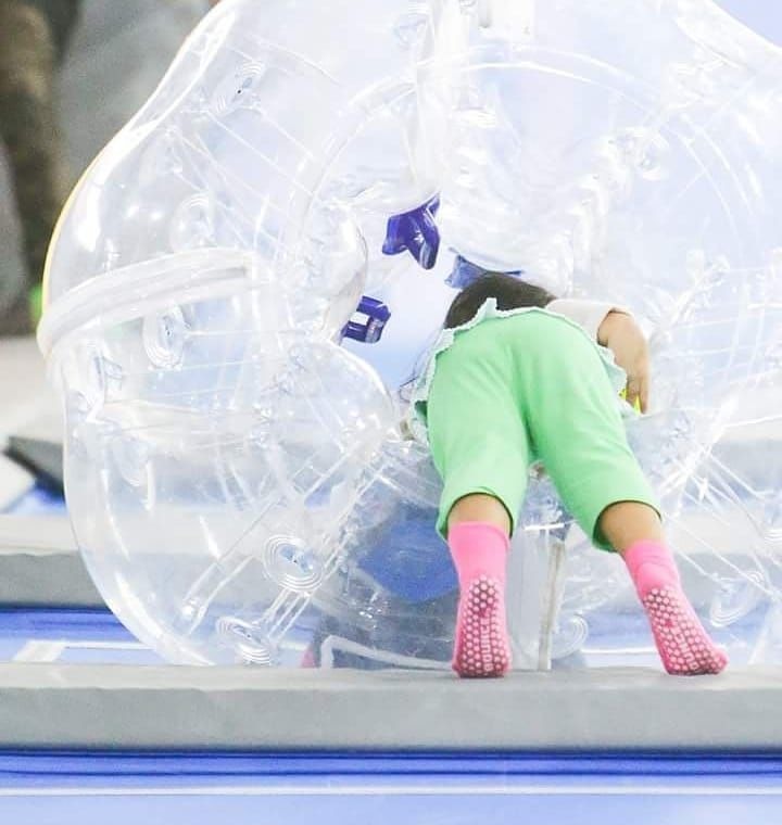 Kid in bubble ball