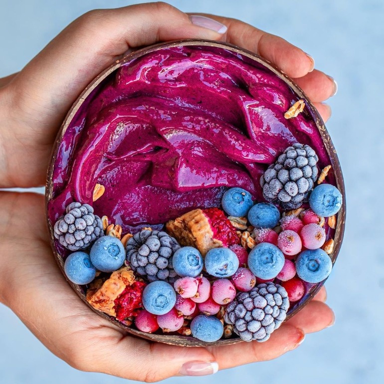 jam and berries in a bowl