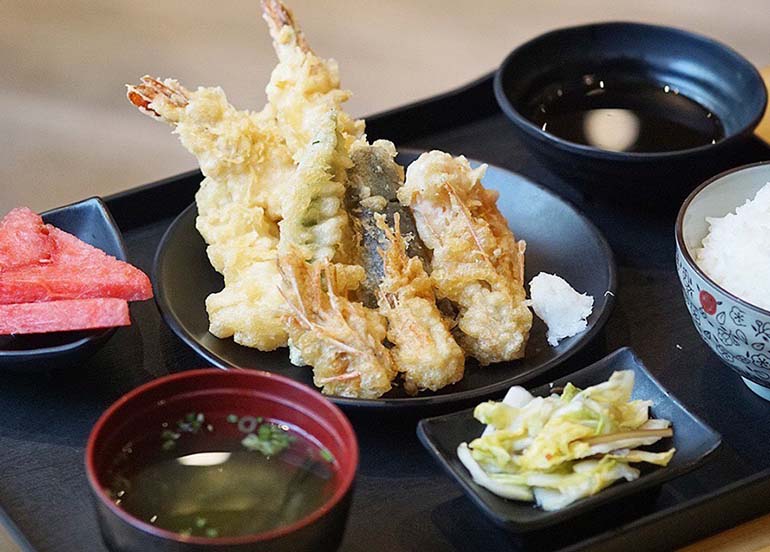 Ebi Tempura Set from Tendon Akimitsu