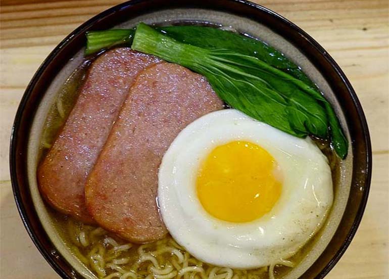 HK Spam and Egg Ramen Soup