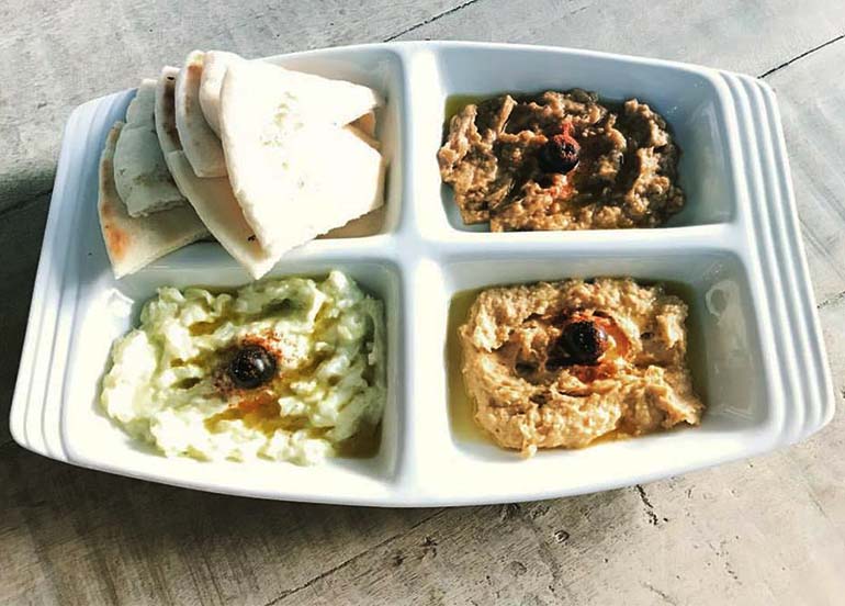 Hummus, Babaganoush, Tzatziki with Pita Wedges from Ble Real Greek Food