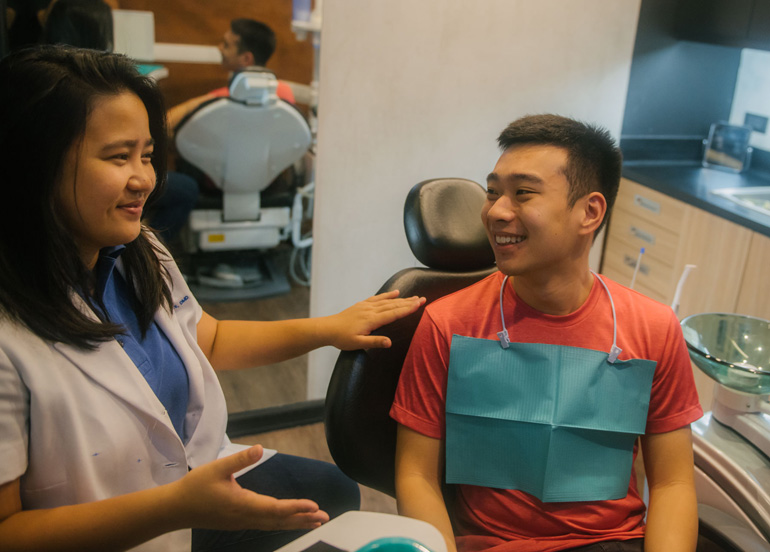 Dentist and patient from Landayan