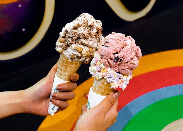 Single Scoop of Ice Cream in Signature Marshmallow Cone from Emack and Bolio's