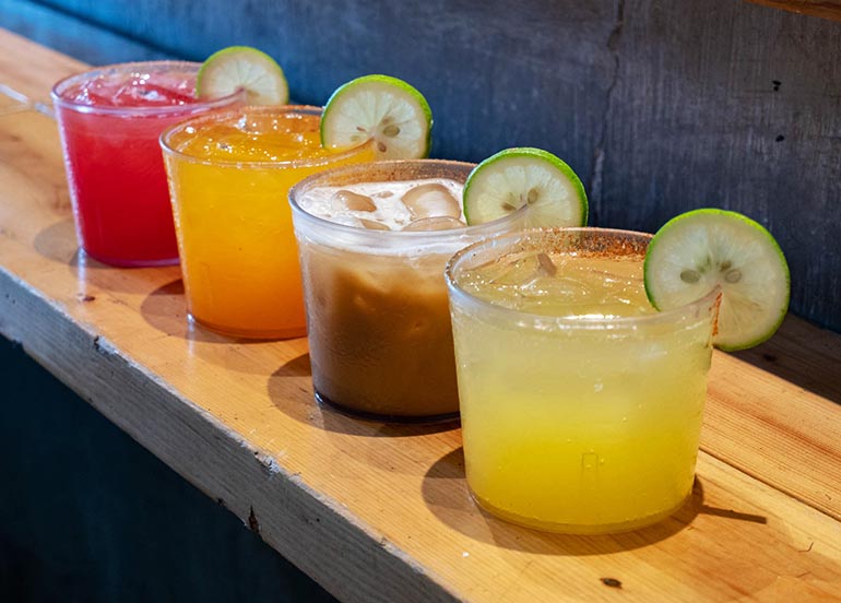 Horchata, Sandia, Papaya, and Calamansi Agua Frescas from Lagrima