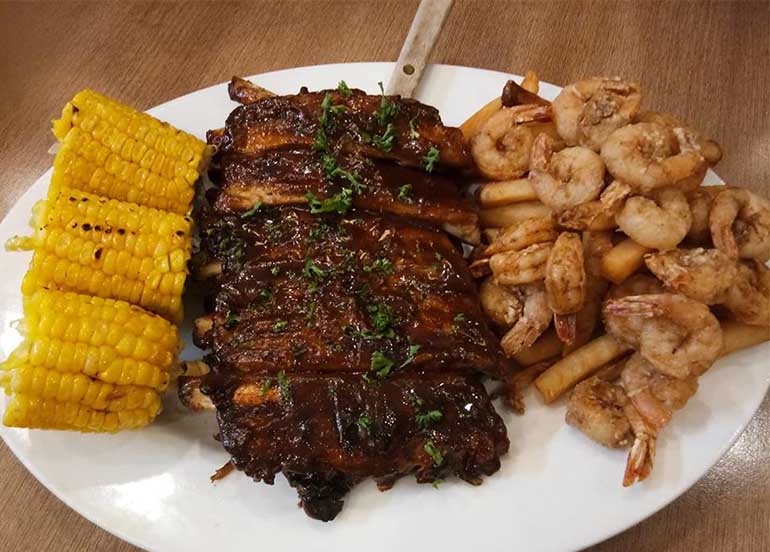 Ribs, Shrimp and Corn from Burgoo