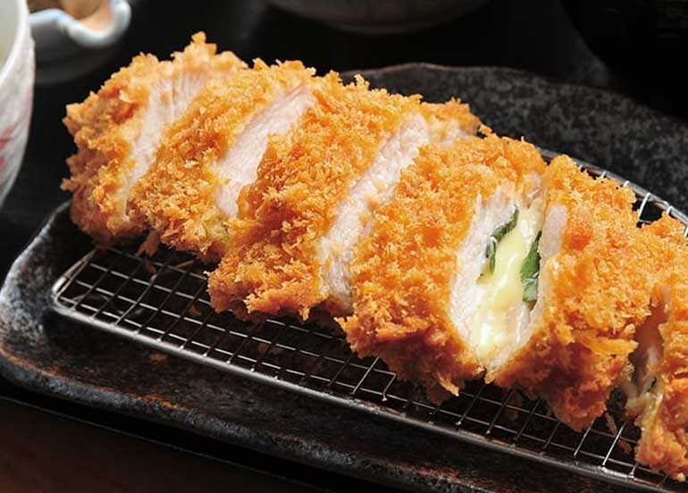 Chicken Katsu with Cheese and Ohba from Katsu Sora