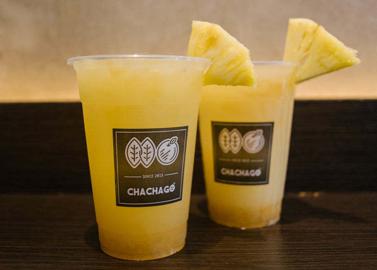 Chachago, pineapple, milk tea