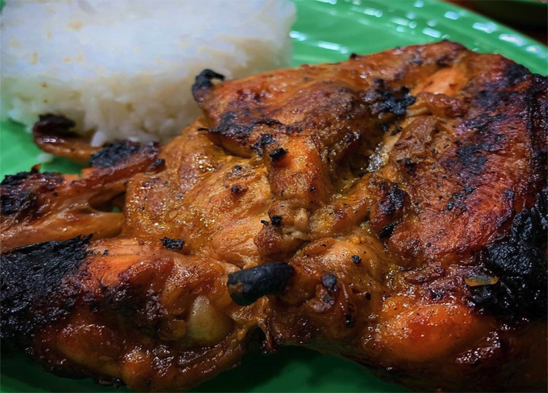 Mang Inasal Pecho with Rice in the Background