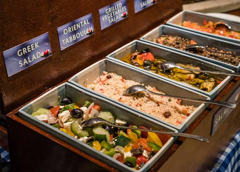 Greek Dishes from Spiral Buffet