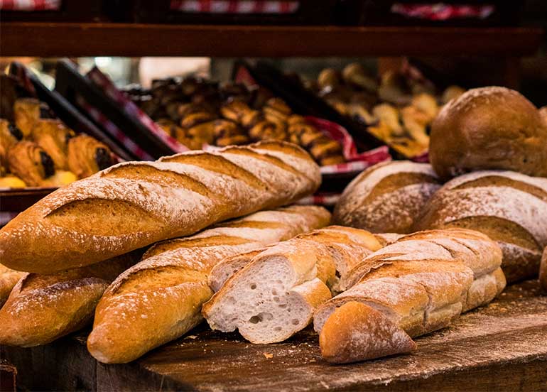 Baguette and Loaves of Bread from La Boulangerie Atelier at Spiral Buffet