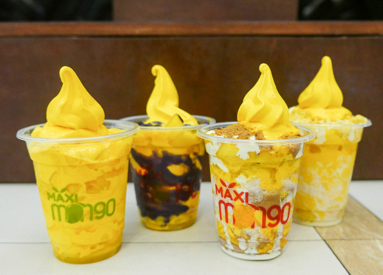 Maxi Mango assortment of mango soft-serve desserts