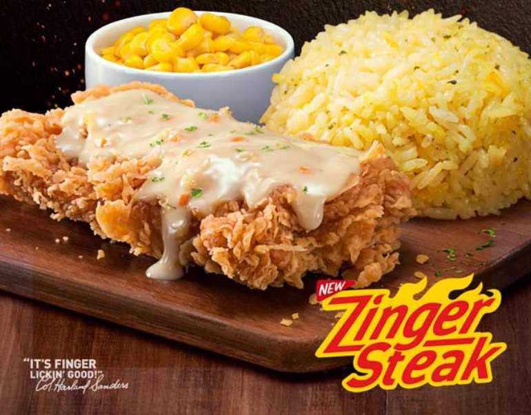 kfc menu zinger steak