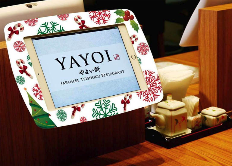 Yayoi's Ipad ordering system with logo appearance
