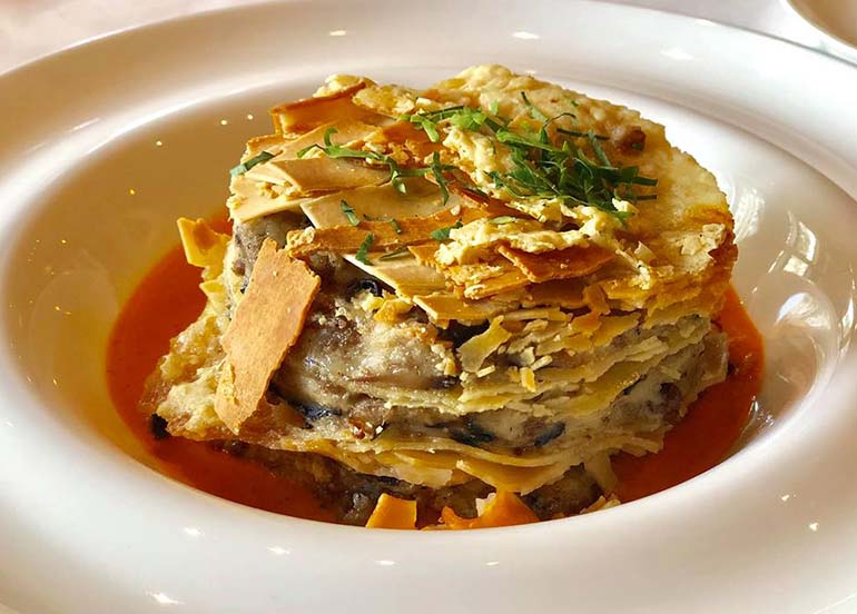 Beef Lasagna with Baked Mushroom from Brasserie Sagana