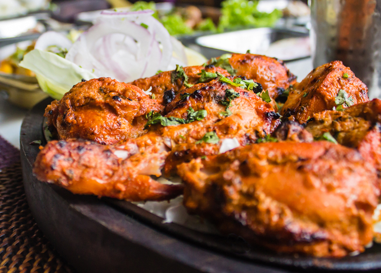 Chicken Tandoori topped with cilantro