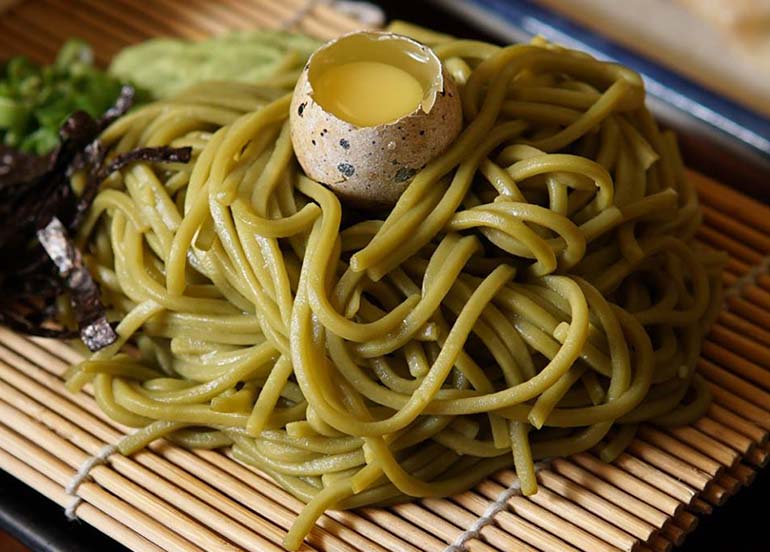 Green tea Cold Noodles from Sambo Kojin