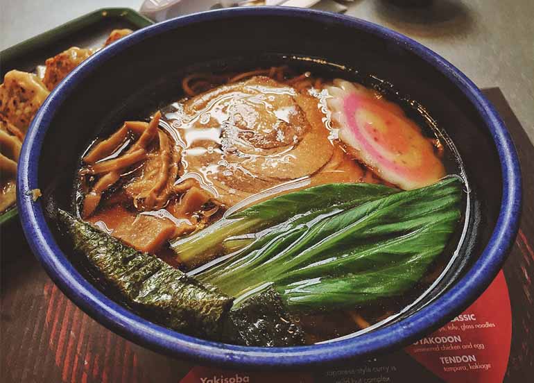 Shoyu Ramen with Gyoza from Moshi Koshi Noodle Boss