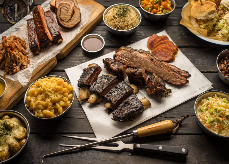 The Smokeyard's wide array of smoked meats and sides