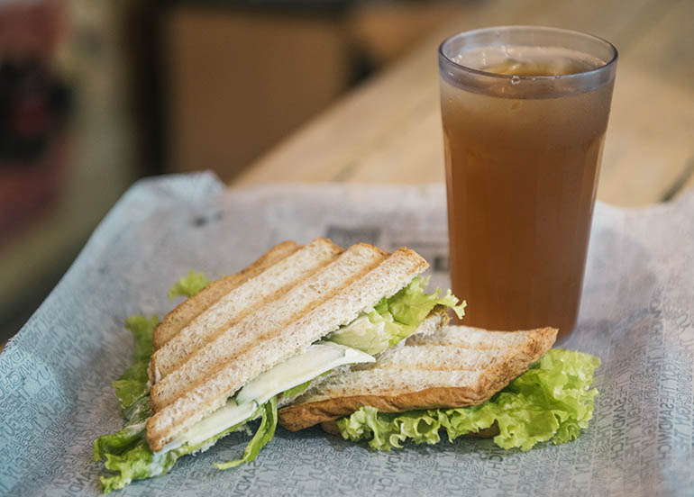 Whole Veggie Delight Sandwich with Iced Tea from The Sandwich Guy