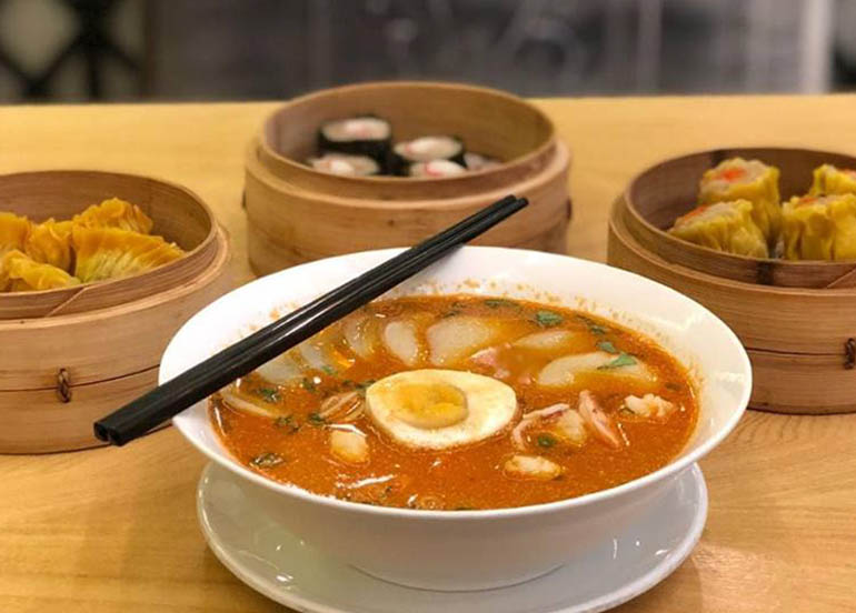 Laksa and dimsum from Wanfu Chinese Cafe