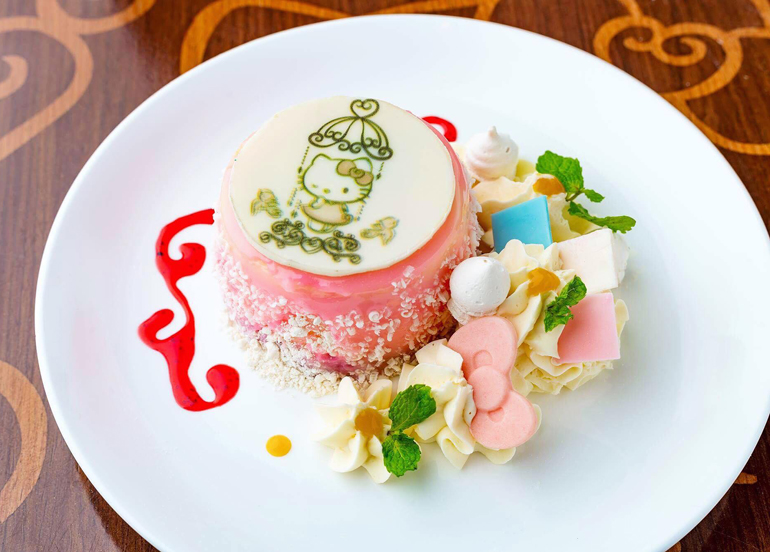 Pink dessert from Hello Kitty Cafe